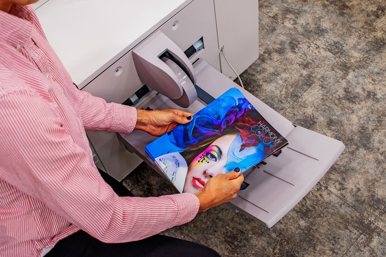 woman using a xerox printer