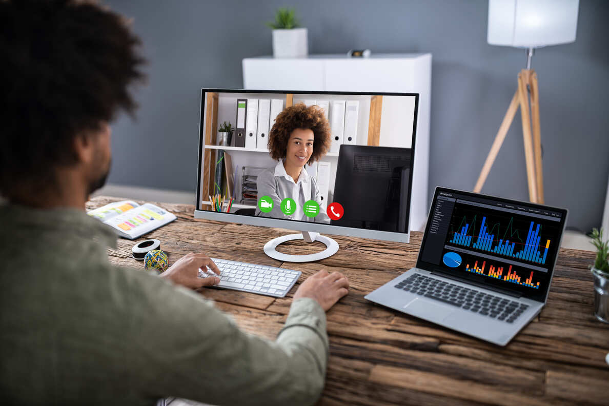 woman doing a digital interview